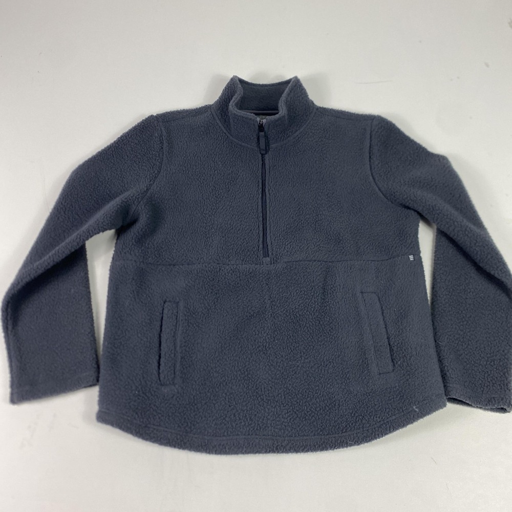 Free‎ Fly Fleece Jacket Mens Large Gray 1/4 Zip Pullover Stand Collar Pockets